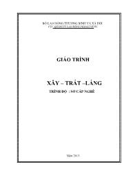 Giáo trình Xây - Trát - láng