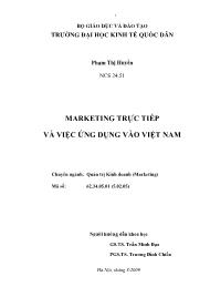 Tài liệu Marketing trực tiếp và việc ứng dụng vào Việt Nam