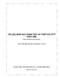 Tài liệu môn học Phân tích và thiết kế HTTT theo UML - Nguyễn Đức Cương