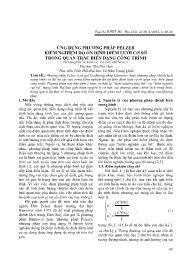 Ứng dụng phương pháp Pelzer kiểm nghiệm độ ổn định điểm lưới cơ sở trong quan trắc biến dạng công trình