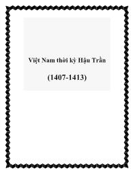 Việt Nam thời kỳ Hậu Trần (1407-1413)