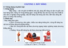Bài giảng Máy xây dựng - Chương 2: Máy nâng - Nguyễn Văn Dũng