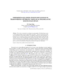 Dispersion equation of rayleigh waves in transversely isotropic nonlocal piezoelastic solids half-space