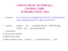 Giáo trình Strength of Materials - Chapter 1: Basic Concepts