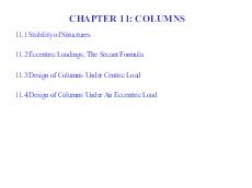 Giáo trình Strength of Materials - Chapter 11: Columns