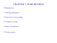 Giáo trình Strength of Materials - Chapter 7: Pure bending